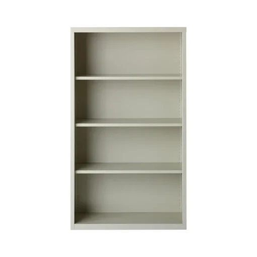Hirsh Bookcases<HL8000 Series 60"H 4-Shelf Bookcase with Adjustable Shelves, Light Gray Steel (21994)