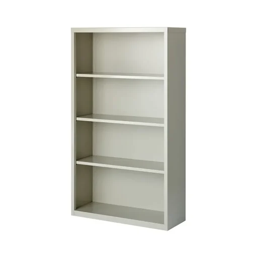 Hirsh Bookcases<HL8000 Series 60"H 4-Shelf Bookcase with Adjustable Shelves, Light Gray Steel (21994)