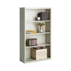 Hirsh Bookcases<HL8000 Series 60"H 4-Shelf Bookcase with Adjustable Shelves, Light Gray Steel (21994)