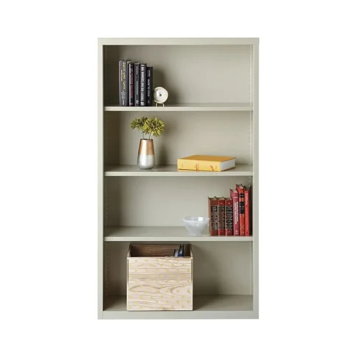 Hirsh Bookcases<HL8000 Series 60"H 4-Shelf Bookcase with Adjustable Shelves, Light Gray Steel (21994)