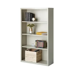 Hirsh Bookcases<HL8000 Series 60"H 4-Shelf Bookcase with Adjustable Shelves, Light Gray Steel (21994)