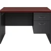 Hirsh Computer Desks<48"W Single-Pedestal Computer Desk, Charcoal/Mahogany (20540)