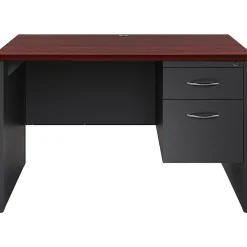 Hirsh Computer Desks<48"W Single-Pedestal Computer Desk, Charcoal/Mahogany (20540)