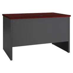Hirsh Computer Desks<48"W Single-Pedestal Computer Desk, Charcoal/Mahogany (20540)