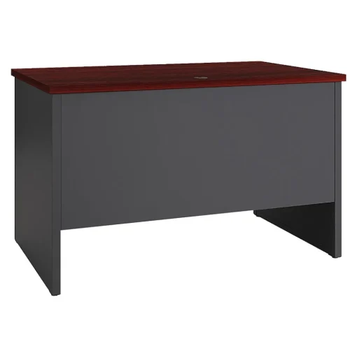 Hirsh Computer Desks<48"W Single-Pedestal Computer Desk, Charcoal/Mahogany (20540)