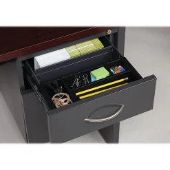 Hirsh Computer Desks<48"W Single-Pedestal Computer Desk, Charcoal/Mahogany (20540)