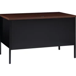 Hirsh Computer Desks<48"W Single-Pedestal Desk, Black/Walnut (20092)