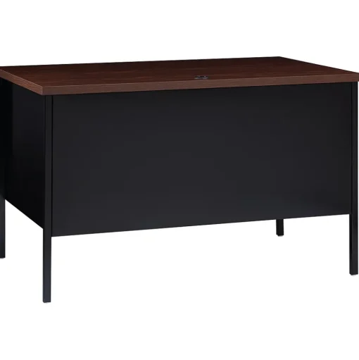 Hirsh Computer Desks<48"W Single-Pedestal Desk, Black/Walnut (20092)