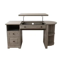 Homenations Standing Desks<Lake Shore 6"-30"H Adjustable Standing Desk, Washed Gray (SH-OF-2602)