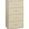 HON File Cabinets<4 Drawers Lateral File Cabinet, Letter/Legal, Putty, 36"W (BSX484LL)