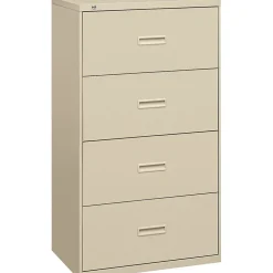 HON File Cabinets<4 Drawers Lateral File Cabinet, Letter/Legal, Putty, 36"W (BSX484LL)