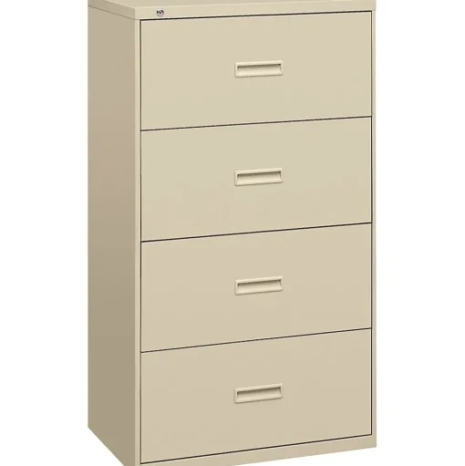 HON File Cabinets<4 Drawers Lateral File Cabinet, Letter/Legal, Putty, 36"W (BSX484LL)