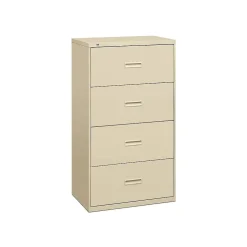 HON File Cabinets<4 Drawers Lateral File Cabinet, Letter/Legal, Putty, 36"W (BSX484LL)