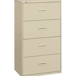 HON File Cabinets<4 Drawers Lateral File Cabinet, Letter/Legal, Putty, 36"W (BSX484LL)