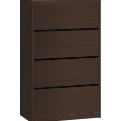 HON File Cabinets<10500 Series 4 Drawer Lateral File Cabinet, Mocha Finish, 36"W (10516MOMO)