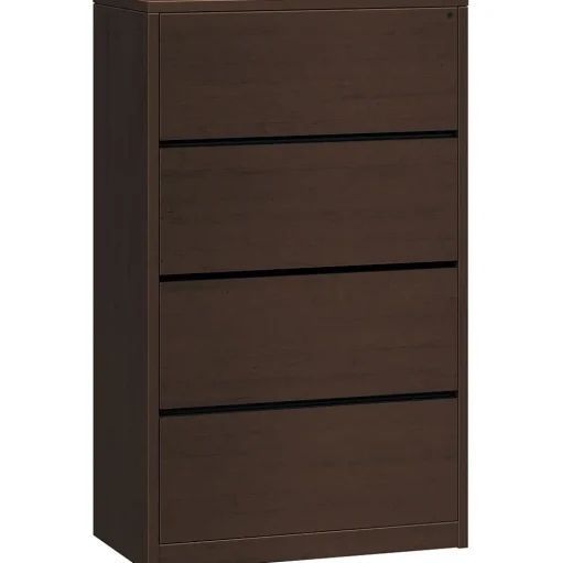 HON File Cabinets<10500 Series 4 Drawer Lateral File Cabinet, Mocha Finish, 36"W (10516MOMO)