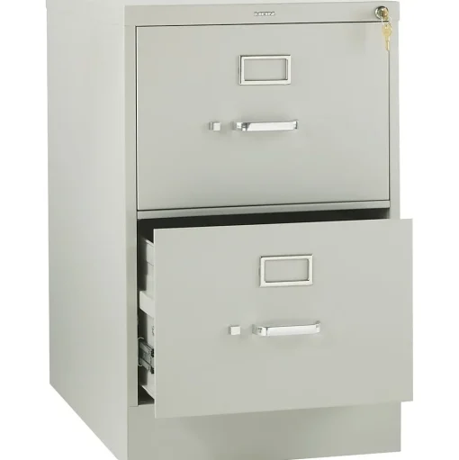 HON File Cabinets<310 Series 2 Drawer Vertical File Cabinet, Legal, Light Gray, 26 1/2"D (312CPQ)