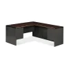 HON L-Desks<38000 Series 2 Pc. Left L-Workstation, Mahogany/Charcoal (H38L6630NSL)