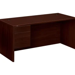HON Office Desks<10500 Series 66" Single Pedestal Desk, Mahogany (H10584LNN)