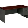 HON Computer Desks<38000 Series 66" Single Pedestal Desk, Charcoal (38291RNS)