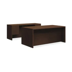 HON Office Desks<10500 Series Double Pedestal Desk / Credenza, 72"W x 102"D, Mocha Finish (105DC3P72MO)