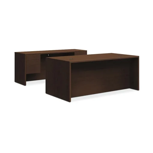 HON Office Desks<10500 Series Double Pedestal Desk / Credenza, 72"W x 102"D, Mocha Finish (105DC3P72MO)