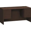 HON Computer Desks<10500 Series Double Pedestal Desk, 2 Box/2 File Drawers, 60"W, Mocha Finish (10573MOMO)