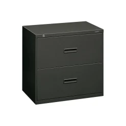 HON File Cabinets<400 Series 2-Drawer Lateral File Cabinet, Letter/Legal Size, Lockable, 28.375"H x 30"W x 19.25"D, Charcoal (432LS)