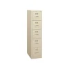 HON File Cabinets<310 Series 5-Drawer Vertical File Cabinet, Letter Size, Lockable, 60"H x 15"W x 26.5"D, Putty (315PL)