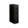 HON File Cabinets<310 Series 4-Drawer Vertical File Cabinet, Letter Size, Lockable, 52"H x 15"W x 26.5"D, Black (314PP)