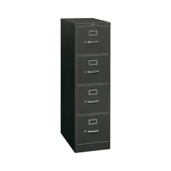 HON File Cabinets<310 Series 4-Drawer Vertical File Cabinet, Letter Size, Lockable, 52"H x 15"W x 26.5"D, Black (314PP)