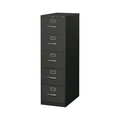 HON File Cabinets<310 Series 5-Drawer Vertical File Cabinet, Legal Size, Lockable, 60"H x 18.25"W x 26.5"D, Black (315CPP)