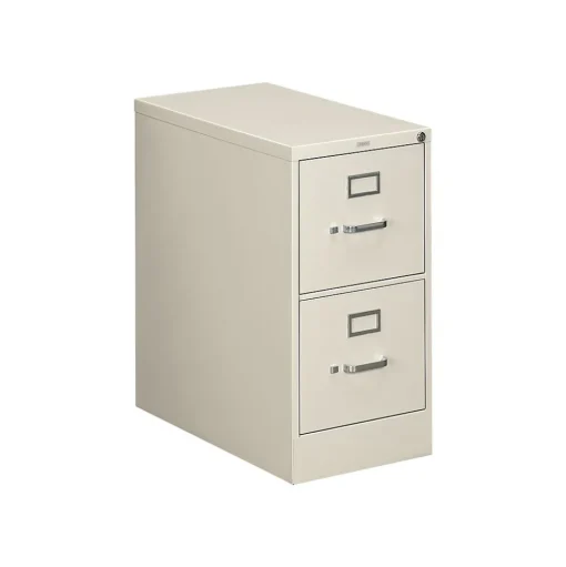 HON File Cabinets<310 Series 2-Drawer Vertical File Cabinet, Letter Size, Lockable, 29"H x 15"W x 26.5"D, Putty (312PL)