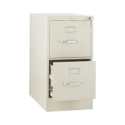 HON File Cabinets<310 Series 2-Drawer Vertical File Cabinet, Letter Size, Lockable, 29"H x 15"W x 26.5"D, Putty (312PL)