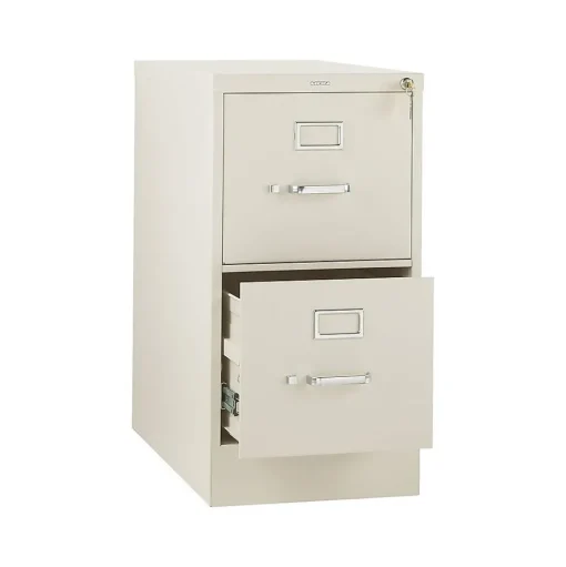 HON File Cabinets<310 Series 2-Drawer Vertical File Cabinet, Letter Size, Lockable, 29"H x 15"W x 26.5"D, Putty (312PL)