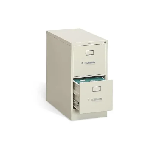 HON File Cabinets<310 Series 2-Drawer Vertical File Cabinet, Letter Size, Lockable, 29"H x 15"W x 26.5"D, Putty (312PL)