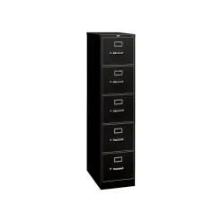 HON File Cabinets<310 Series 5-Drawer Vertical File Cabinet, Letter Size, Lockable, 60"H x 15"W x 26.5"D, (315PP)