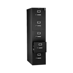 HON File Cabinets<310 Series 5-Drawer Vertical File Cabinet, Letter Size, Lockable, 60"H x 15"W x 26.5"D, (315PP)