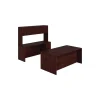 HON Office Desks<10500 Series Executive Workstation, Desk, Credenza, Hutch, Mahogany (105DCH7298N)