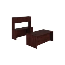 HON Office Desks<10500 Series Executive Workstation, Desk, Credenza, Hutch, Mahogany (105DCH7298N)
