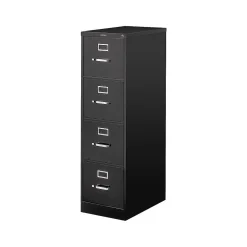 HON File Cabinets<510 Series 4-File Drawers Vertical File Cabinet, Legal Size, Lockable, 51.97"H x 18.27"W x 25"D, Black (514CPP)