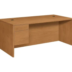 HON Office Desks<10500 Series Left Pedestal Desk 72"W, Harvest, 29 1/2"H x 72"W x 36"D