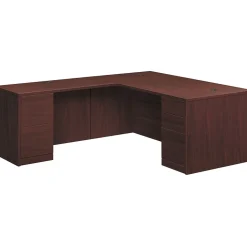 HON L-Desks<10500 Series L-Station, Right, Mahogany Finish