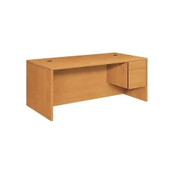 HON Office Desks<10500 Series Right Pedestal Desk, Harvest, 29 1/2"H x 72"W x 36"D