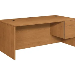 HON Office Desks<10500 Series Right Pedestal Desk, Harvest, 29 1/2"H x 72"W x 36"D
