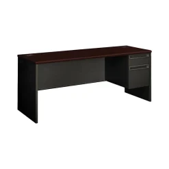 HON Office Desks<® 38000 Series Right Pedestal Credenza, Mahogany/Charcoal, 29 1/2"H x 72"W x 24"D