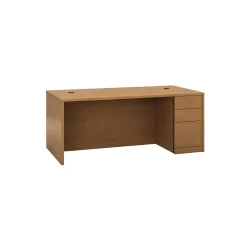 HON Computer Desks<® 10500 Series Right Pedestal Desk, Harvest, 29 1/2"H x 72"W x 36"D