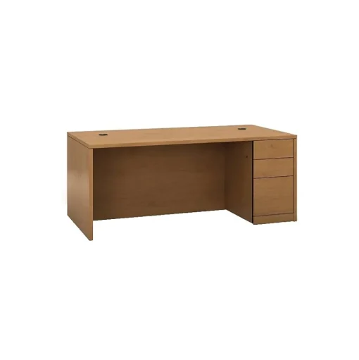 HON Computer Desks<® 10500 Series Right Pedestal Desk, Harvest, 29 1/2"H x 72"W x 36"D
