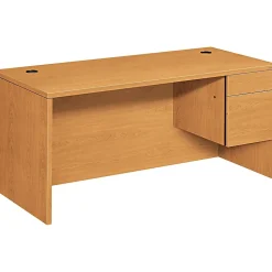 HON Computer Desks<® 10500 Series Right Pedestal Desk, Harvest, 29 1/2"H x 66"W x 30"D