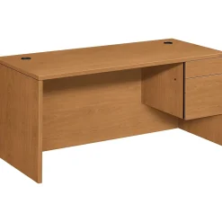 HON Computer Desks<® 10500 Series Right Pedestal Desk, Harvest, 29 1/2"H x 66"W x 30"D